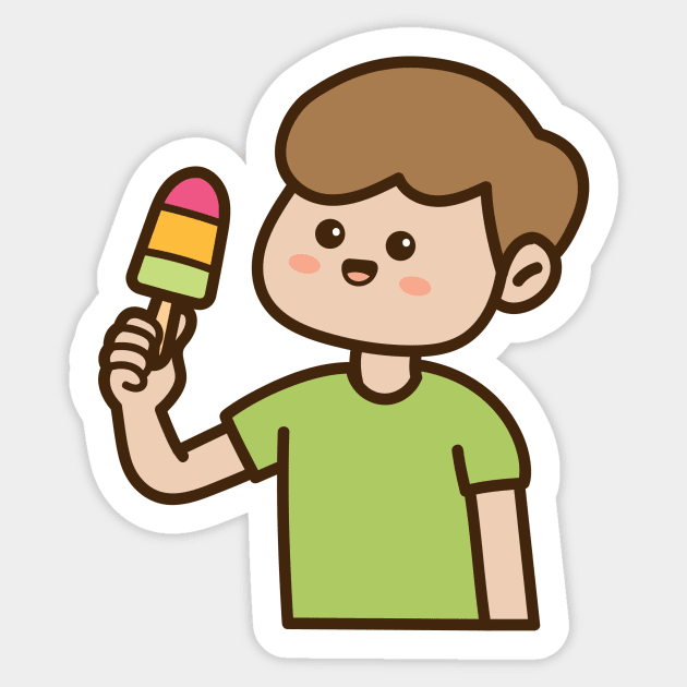 Boy eat ice cream Sticker by yellowline